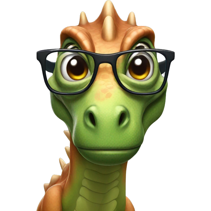 Dinosaur with glasses  emoji