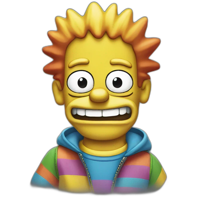 Rainbow Bart Simpson emoji