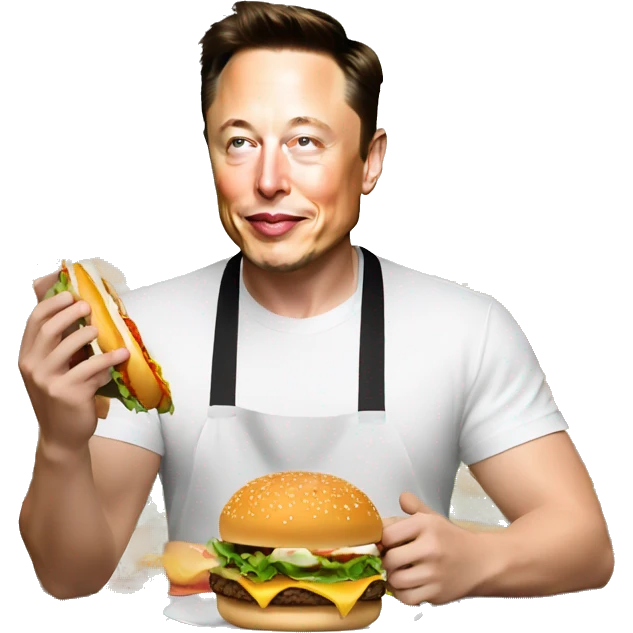 Elon Musk qui mange un burger  emoji