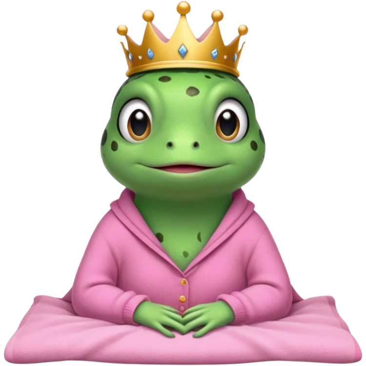 Princesse frog in her bedroom with pink sweater emoji