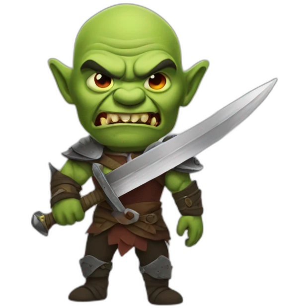 Evil orc with sword emoji