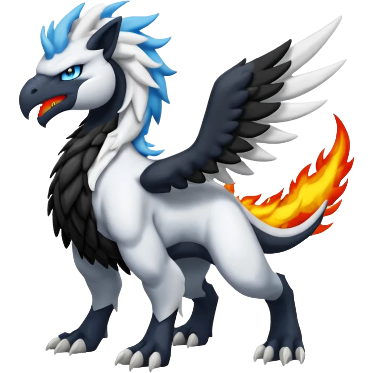 Kyurem-Reshiram-Reshiram-Fakémon-hybrid-creature (full body)  emoji