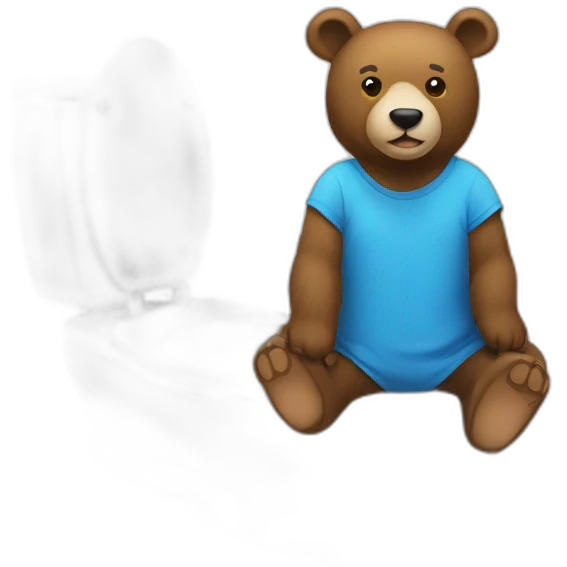 Un ours  sur des toilettes emoji