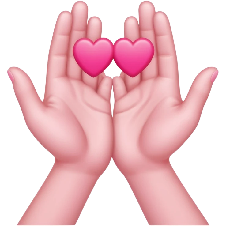 two light pink hands making a heart gesture emoji