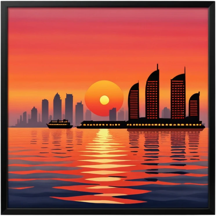 Mumbai sunset at sea link emoji