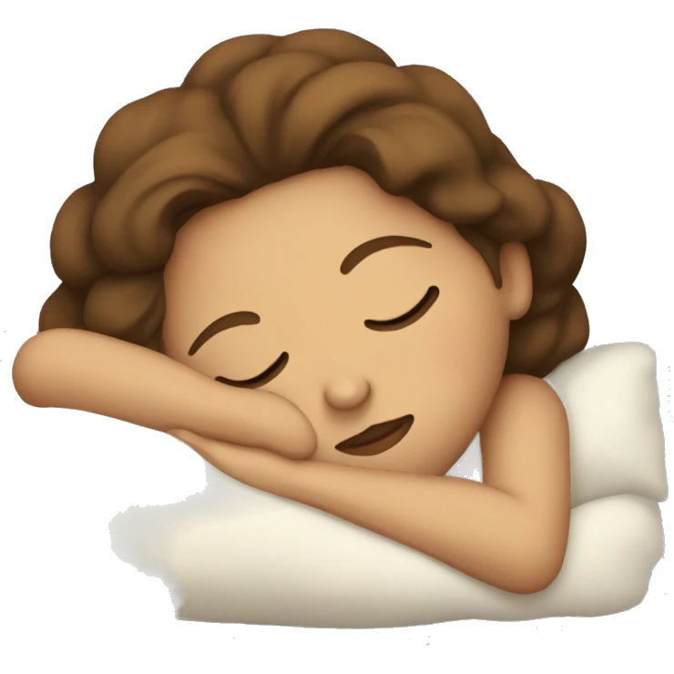 Lady with brown hair sleeping  emoji
