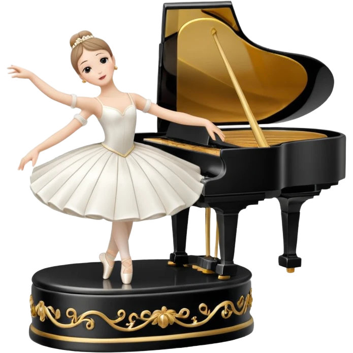 Piano Music Box with Dancer emoji