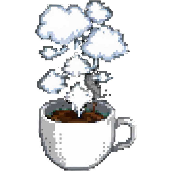 coffee cup with steam emoji