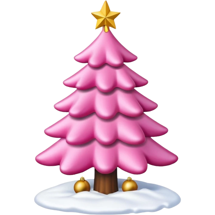 Christmas tree snow pink emoji