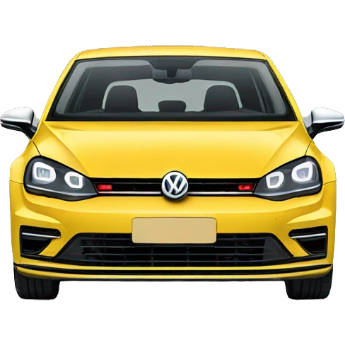 Volkswagen Golf with horns on the hood emoji
