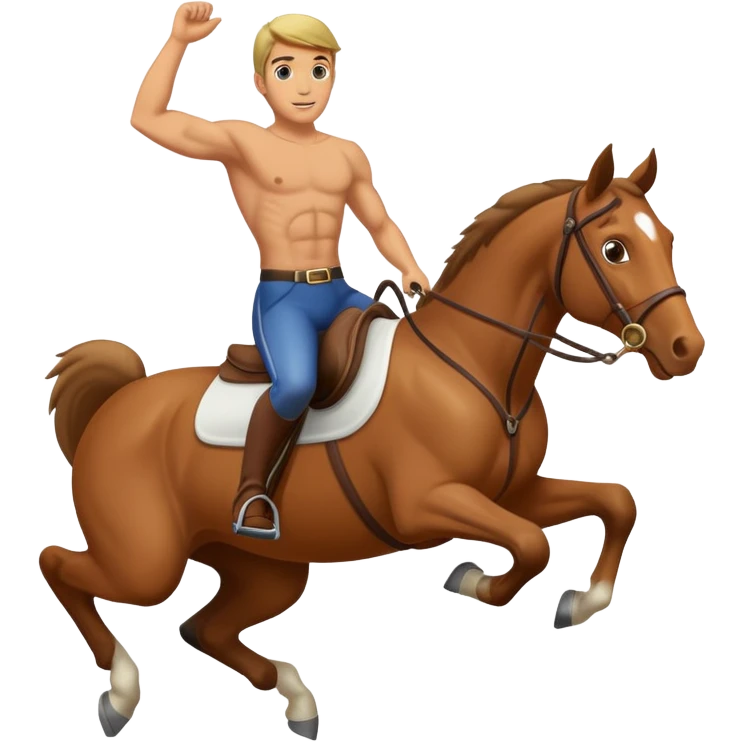 hombre saltando en caballo emoji