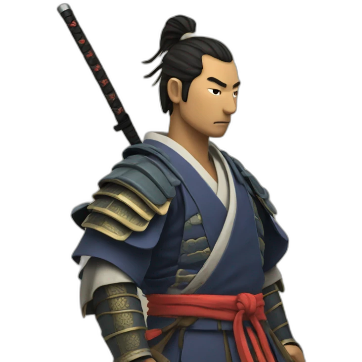 Samurai looking down horizon emoji