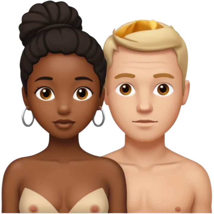 Black girl sex with white man emoji