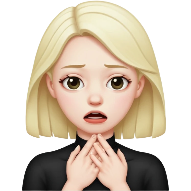 Girl pretending to choke herself  emoji