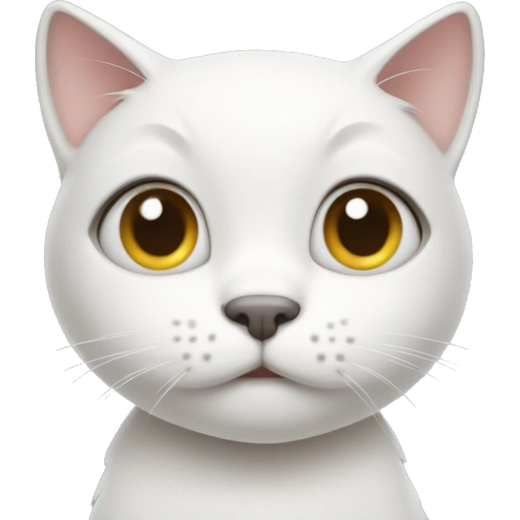 cute white cat wearing baggy jeans emoji