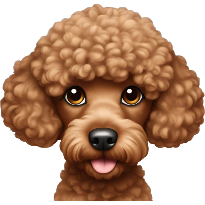 Brown toy poodle laying emoji
