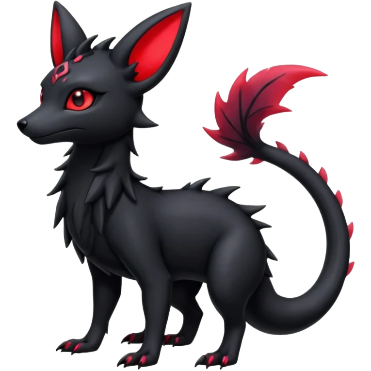 Shiny Dark Edgy Gothic Gloomy Futuristic Salandit-Umbreon-Shaymin-Delcatty-Hybrid (Full body) emoji