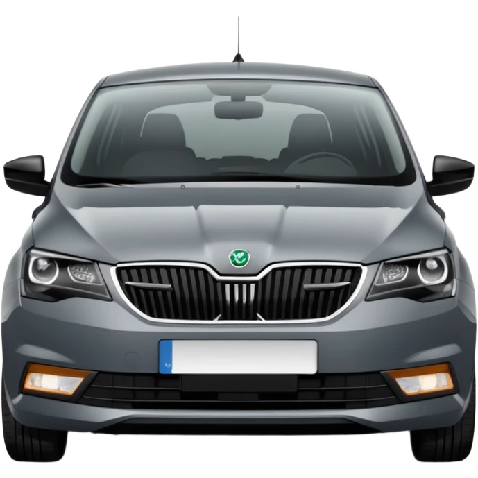 Dark grey Skoda Rapid 2018 spaceback from the front emoji
