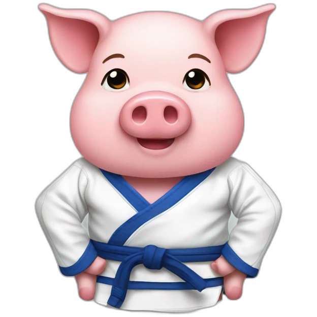 Pig wearing a Jiu-Jitsu gi emoji