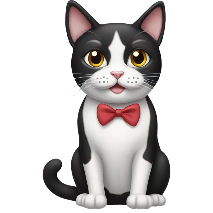 Tuxedo cat with mustache emoji