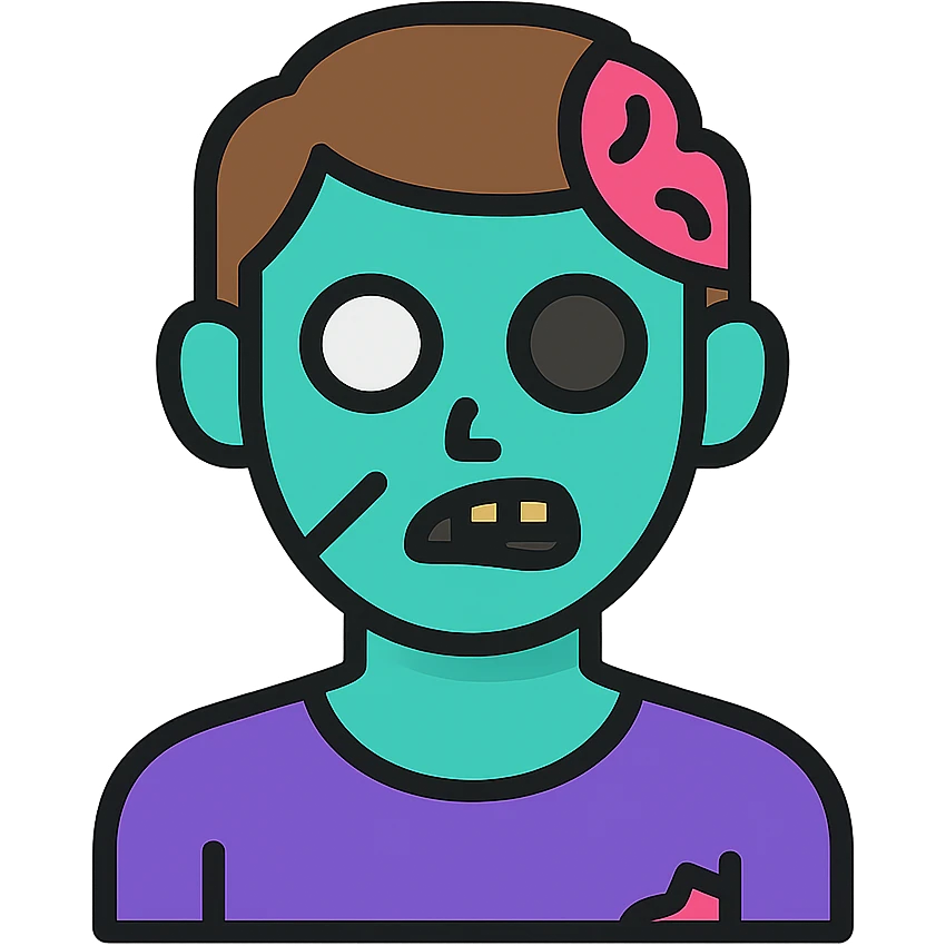 male zombie with brown hair emoji