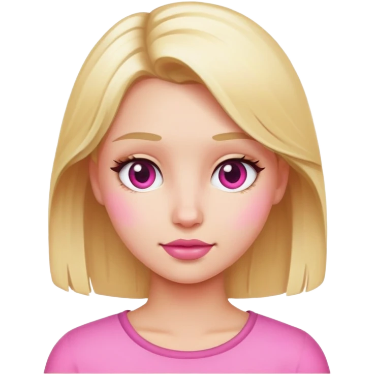 blonde girl with pink emoji