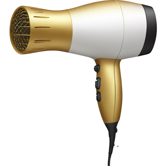 white & gold hair dryer  emoji