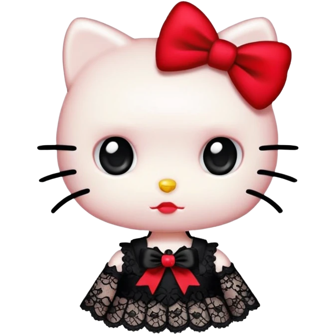 Hello Kitty gothic emoji