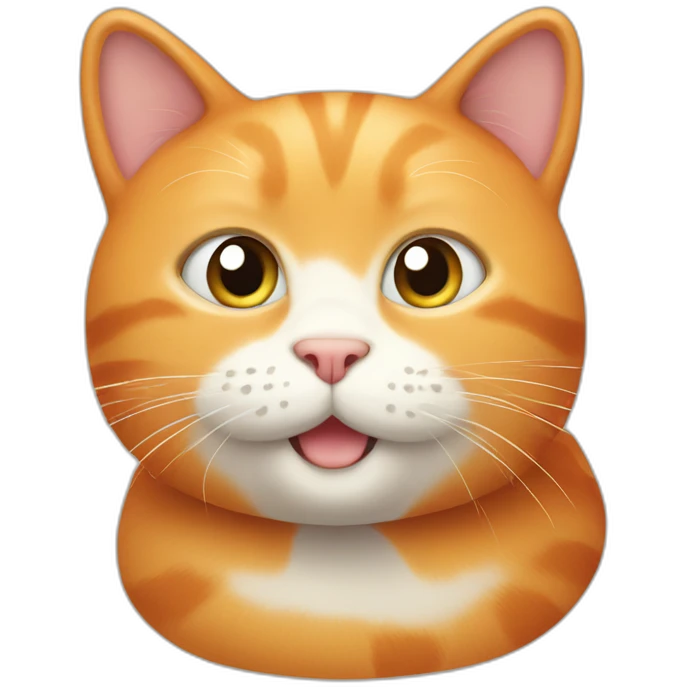 Chonky orange cat with white spot emoji