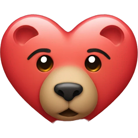 heart with bear nose emoji