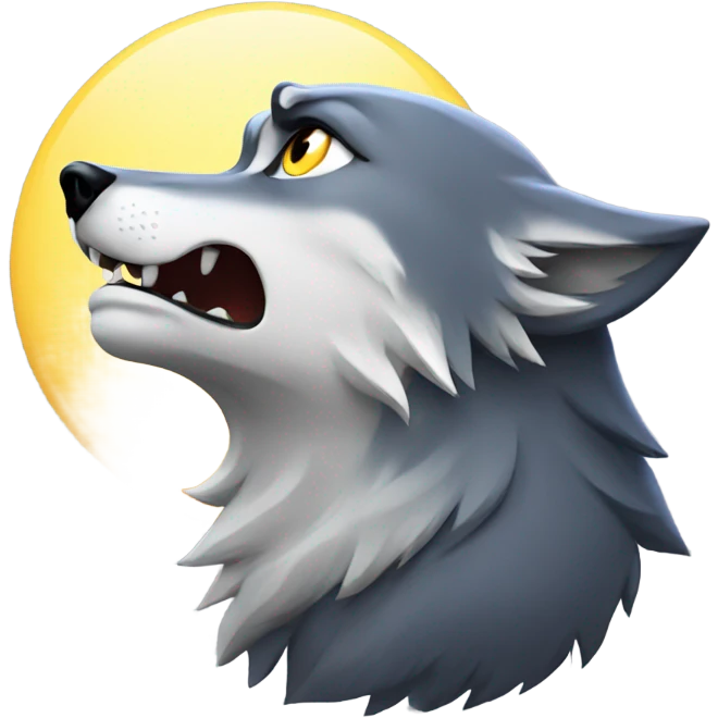 Wolf howling at moon emoji