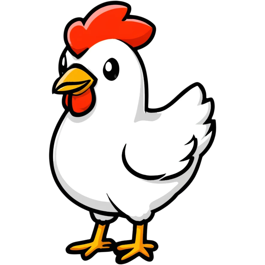 funny chicken head side view emoji