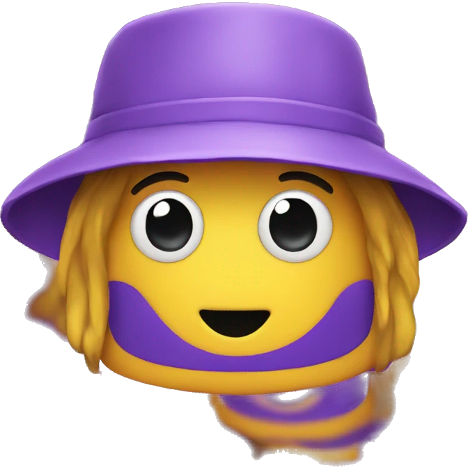 Purple bucket hat with smiley face on it  emoji