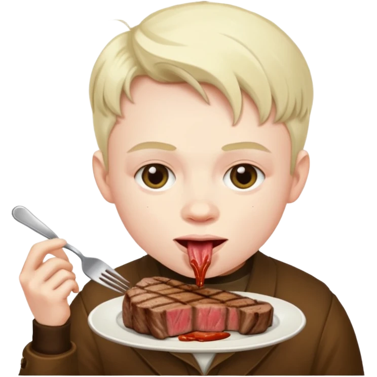 Cypher from the matrix eating steak emoji