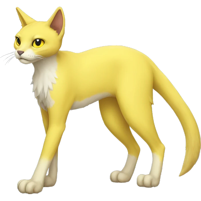 Yellow lombax-sergal-cat full body emoji