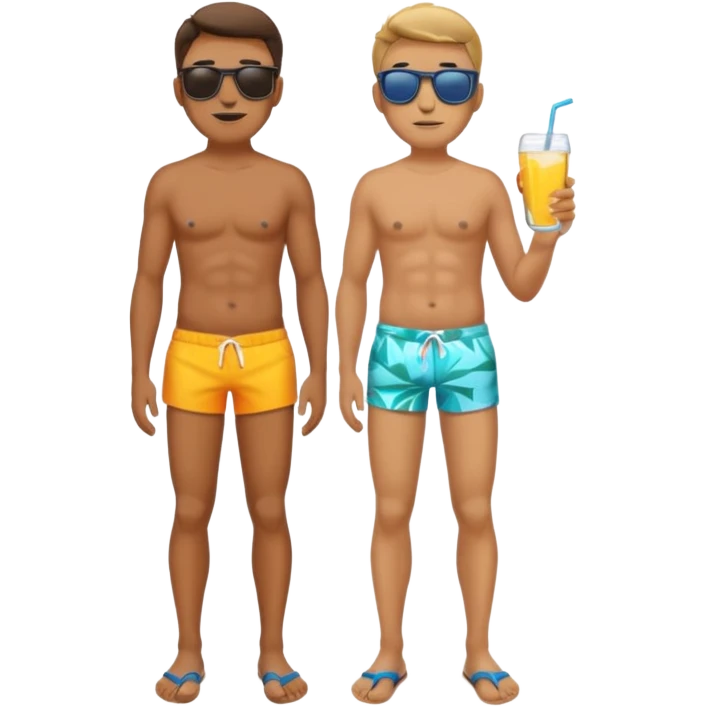 man fullbody with sunglasses and beachwear emoji