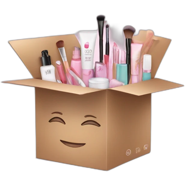 Box with cosmetics emoji