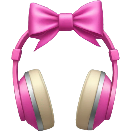Headphones with coquette bows emoji