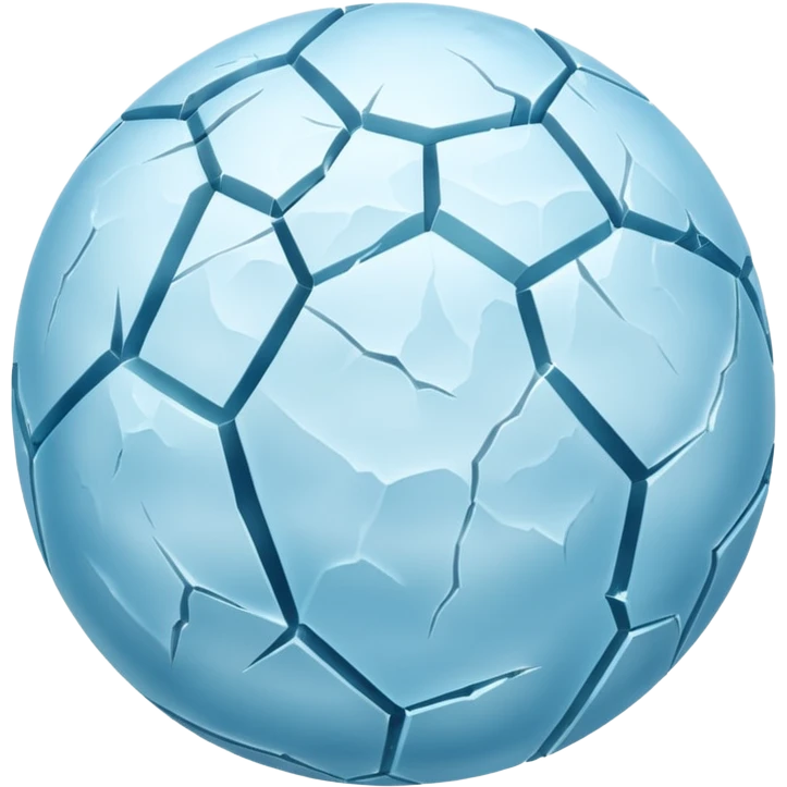 sphere globe planet, surface covered with ice and frozen emoji
