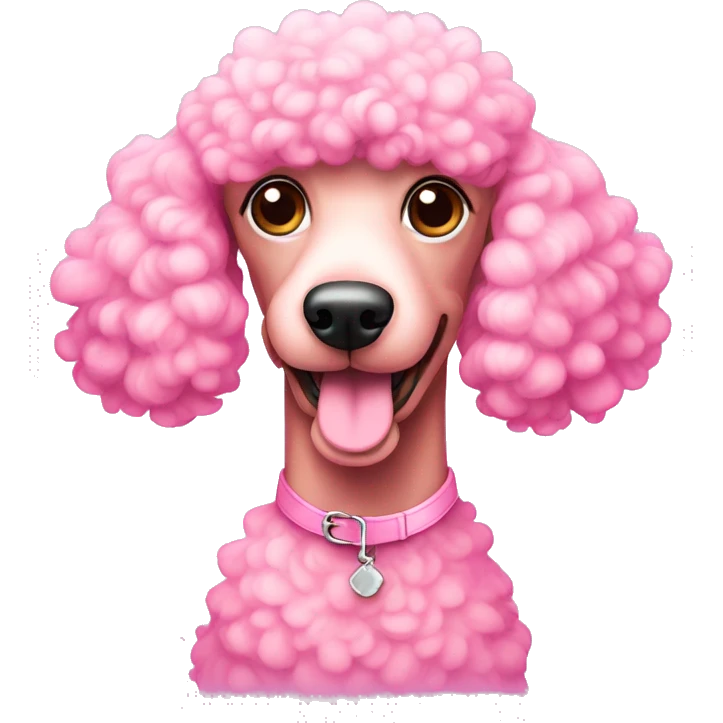 A pink poodle emoji