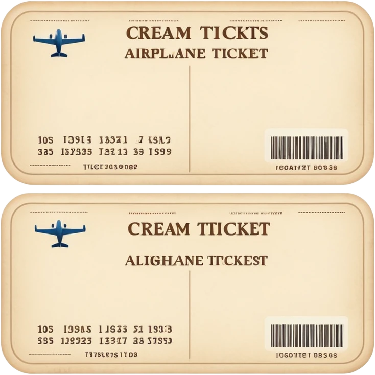 Three cream airplane tickets emoji