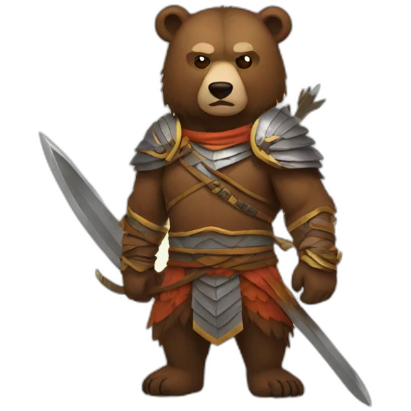 Bear warrior emoji