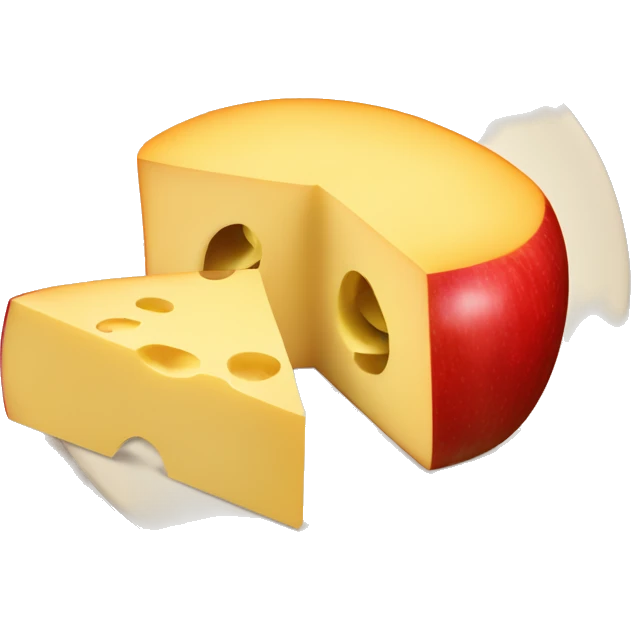 Sliced apples and cheddar cheese emoji