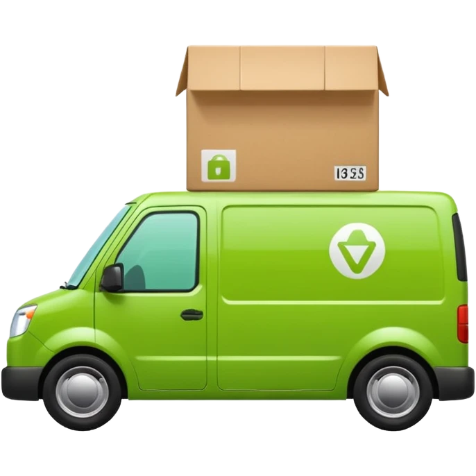 emoji of light green color delivery car emoji