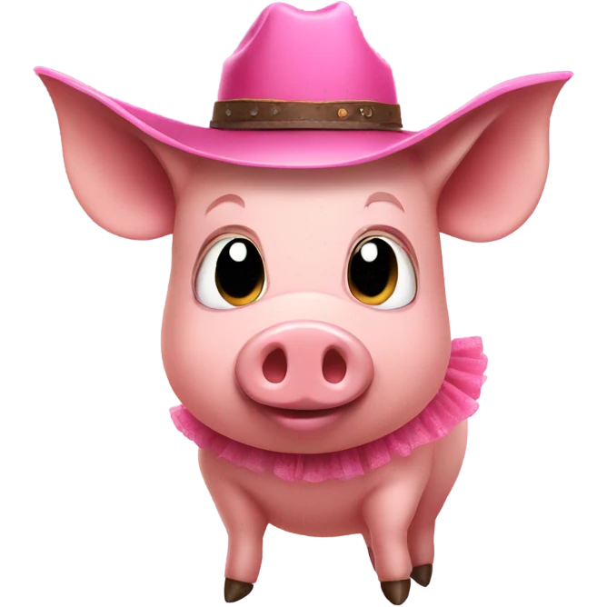 Pig with a cowboy hat and a tutu emoji