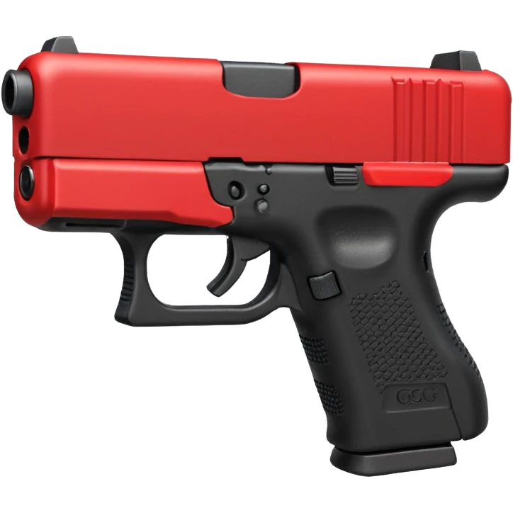 a red glock 20 with a drum mag inside of it with a red flag like people wear in real life emoji