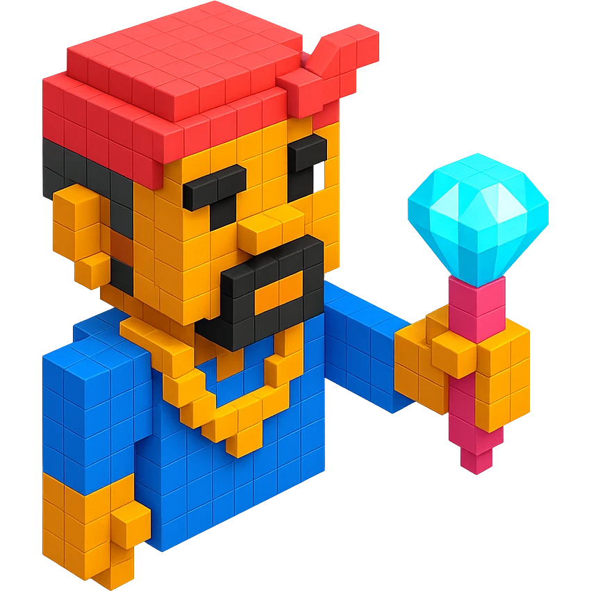 Lego 2Pac with a glowing diamond microphone emoji