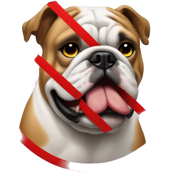 english bulldog no entry emoji