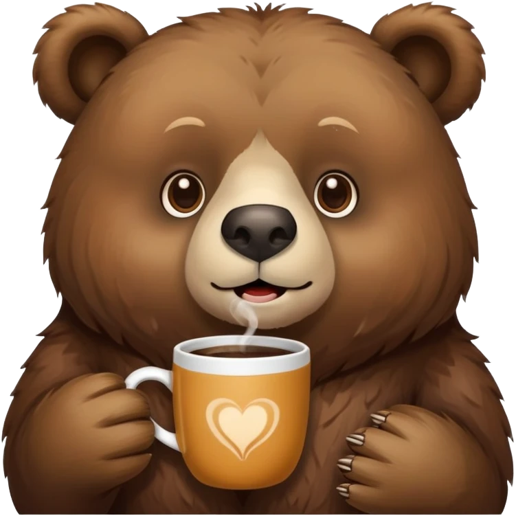 bear with coffee emoji