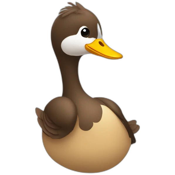 Pato con cuerpo humano animado emoji